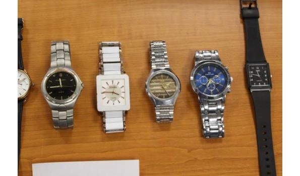 8 diverse horloges, w.o. CASIO, FOSSIL, CLUSE enz